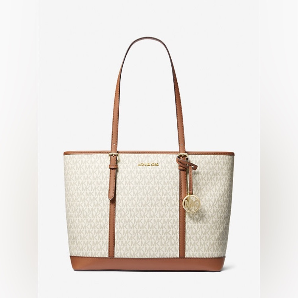Michael Kors Jet Set Travel Large Logo Tote Bag - Vanilla NWT